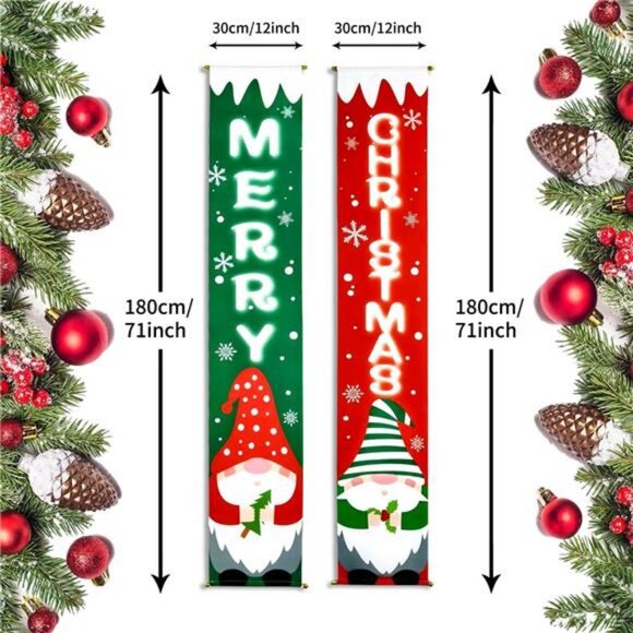 Christmas Decorations Porch Yard Sign, Hanging Christmas Flag Garden Door - Picture 3 of 8